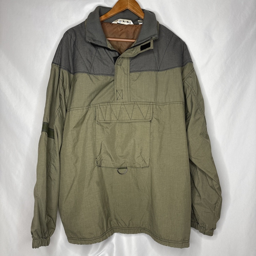 Vintage Vangrack Pullover 1/4 Zip Jacket Mens Large Green Gray‎ READ